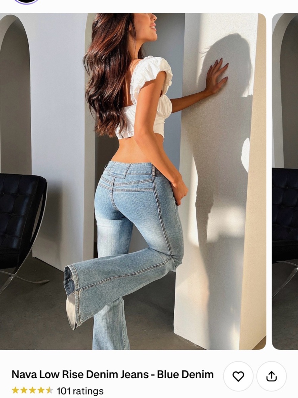 Low-Rise Light Blue Flare Jeans